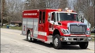 Saginaw Township MI FD E1 amp S2 Responding TRASH TRUCK FIRE [upl. by Siegler468]