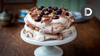 Chocolate Cherry Pavlova Recipe How to make Black Forest Pavlova [upl. by Letta259]