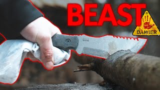 Worlds Most Hyped Knife Almost Injured us  Tops Tom Brown Tracker [upl. by Haimrej]