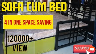 sofa cum bed with storage ratlam sofacumbed metalfurniture metalbed space saving furniture steel [upl. by Fowkes]