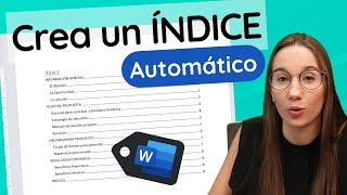 Cómo crear un ÍNDICE Automático Tabla de Contenido en WORD [upl. by Ahsiemak]