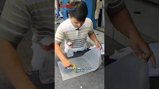 Cara simpel pasang stiker sandblast sandblast shortsvideo tutorial custom kaca cermin [upl. by Oetomit557]