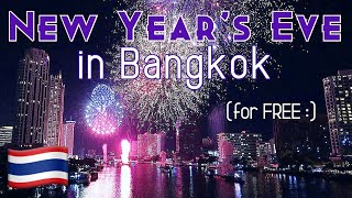 New Years Eve fireworks in Bangkok • Best spot on the river • ICONSIAM • Thailand 🇹🇭 [upl. by Ternan]