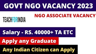 TEACH FOR INDIA NGO VACANCY 202324 SALARY 40000  NGO JOB CIRCULAR ONLINE INTERVIEW NGO JOBS 2023 [upl. by Magnum501]