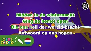 MIDDEN IN DE WINTERNACHT  Kerstliedjes  Karaoke  Minidisco [upl. by Nicolea]