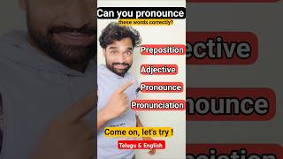 How to Pronounce These Most Common Words Preposition Adjective Pronunciation english telugu [upl. by Pirzada940]