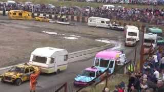 Caravan Demolition Derby  Warton Stock car club30th August 2015 [upl. by Nwahsid786]