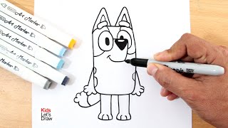 Cómo dibujar y pintar a BLUEY de manera fácil paso a paso [upl. by Rimaj]