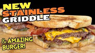 What about a STAINLESS STEEL Griddle Le Griddle Stainless Griddle Review and AWESOME BURGER [upl. by Ssalguod]