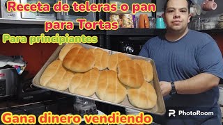 Como hacer teleras para principiantes en la panadería receta facil de pan para tortas [upl. by Winer]