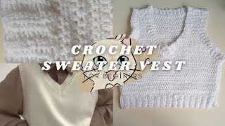 Crocheting sweater vest My first video🪐🤍🌸 [upl. by Renaldo]