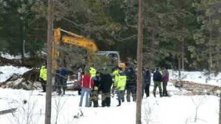 part 1 Hitachi EX215 i Myr bärgning Stuck Hitachi EX215 Excavator rescue [upl. by Malloch]