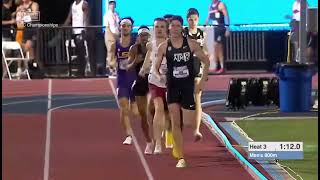 SEC TF 2022  SAM WHITMARSH TAMU NEW PB IN PRELIMS 800M  ATHLETE OF 800 UNIVERSITY [upl. by Elaval]