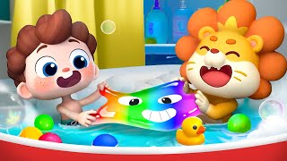 Slime Bath Song  Ball Pit Bath Bubble Bath  Good Habits  Nursery Rhymes amp Kids Songs  BabyBus [upl. by Cattima]