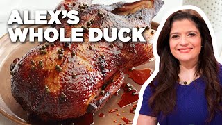 Alex Guarnaschellis Whole Duck with Green Peppercorn Glaze  Alexs Day Off  Food Network [upl. by Usanis842]