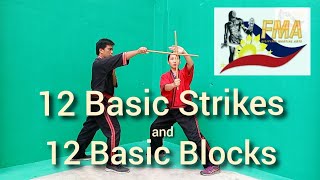 12 BASIC STRIKES AND 12 BASIC BLOCKS  ARNIS [upl. by Bega456]