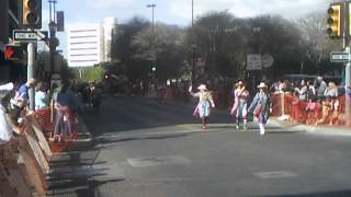 Bagpipers and Clowns in the 2013 Annual SARodeocom Cattle Drive amp Parade down Houston [upl. by Dempstor]