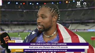 Paris 2024  Noah Lyles reflects on victory after winning the 100m final  SportsMax [upl. by Ellevel]