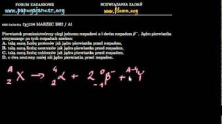 fpj114  Rozpad promieniotwórczy MARZEC 2002  A1  zadanie z fizyki  filomaorg [upl. by Rolph]