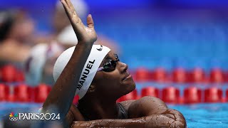 Simone Manuel posts fastest womens 100m freestyle time of heats at Olympic Trials  NBC Sports [upl. by Raphael]