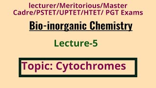 Cytochromes A B amp C and Cytochrome P450  Bioinorganic chemistry  lecture5 [upl. by Alexis]