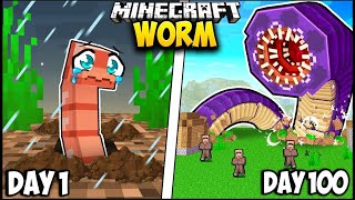 I Survived 100 Days as a WORM in Minecraft [upl. by Armitage]