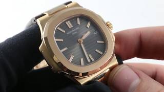 Patek Philippe Nautilus 5711R001 RoseStrap Luxury Watch Review [upl. by Ridan]