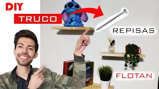 ⛔TRUCO⛔ como HACER REPISAS FLOTANTES y ESTANTES  DIY  FÁCIL de HACER 🔨😍 BARATO [upl. by Ttimme]