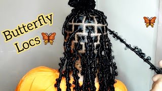 DISTRESSED BUTTERFLY LOCS🦋Rubber Band MethodYOUBCUTE [upl. by Ainnos]