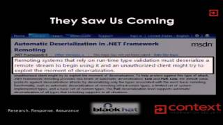 Black Hat USA 2012  Are You My Type Breaking net Sandboxes Through Serialization [upl. by Aeslahc]