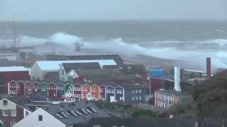 Orkan auf Helgoland  28 Oktober 2013  191 kmh  hurricane  ouragan [upl. by Idnis646]