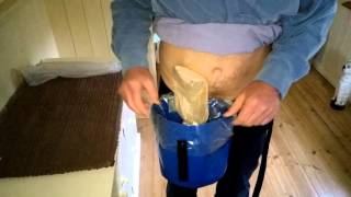 Emptying an ostomy bag using the Riksack from Stomaworks [upl. by Enajharas]