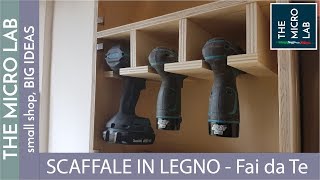 Come costruire uno scaffale in legno per avvitatori e portaminuterie con 20 euro Fai da Te [upl. by Anella740]