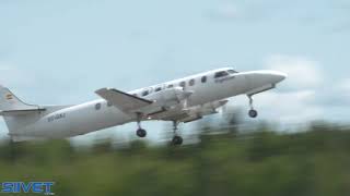 Swearingen Metroliner Fligtline EC GX Takeoff at Tampere Pirkkala June 2023 [upl. by Nosduh]