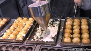 Hong Kong Street Food from Japan Takoyaki Octopus Snack Cooked in Mong Kok [upl. by Aros]