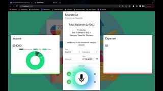 Spendwise Expense Tracker  Build expense tracker with React JS  Use speechly in React JS [upl. by Prospero]