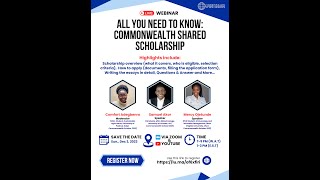 COMMONWEALTH SHARED SCHOLARSHIP WEBINAR [upl. by Isolde]