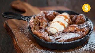 Caramel Apple Dutch Baby Pancakes  Sorted Food [upl. by Haridan]