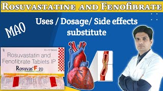 Rosuvastatin and Fenofibrate tablets  Rosuvastatin and fenofibrate tablet ip in hindi [upl. by Hcurob]