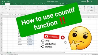 countif function in excel  countif function excel in hindi [upl. by Lalla326]