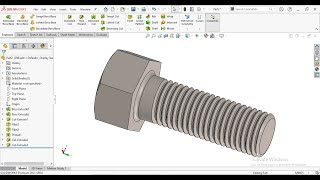 Design of Bolt  How to model M12 Bolt in SolidWorks  SolidWorks Tutorials [upl. by Tadd639]