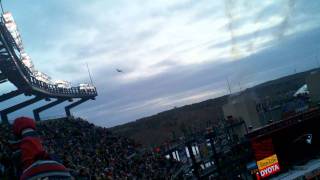 Incredible Video Flyover C5 Galaxy PatriotsRavens AFC Championship game 6 Time Superbowl Champs [upl. by Stolzer]