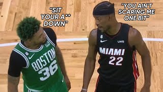 UNSEEN Jimmy Butler Tells Marcus Smart That “He Isn’t Scared” After Saying “Sit Your A Down”👀 [upl. by Massiw531]