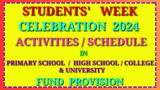 Student Week  Students Week Observation  Guidelines For Students WeekStudents Week In West Bengal [upl. by Pedaiah]