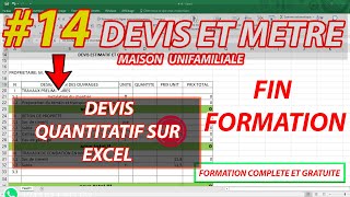 14 DEVIS ET METRE DEVIS AVEC EXCEL [upl. by Kris]