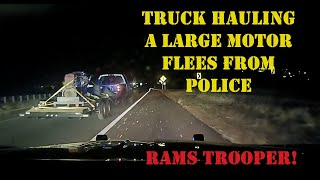 Fleeing felon in truck hauling a motor takes on the Arkansas State Police police pursuit [upl. by Ennayhc]