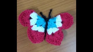 शिका फूलपाखरु विणायलाcrochet butterfly tutorialcrochet marathiऊनक्रोशाचे फूलपाखरुक्रोशिया [upl. by Clyte]