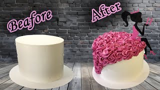 How to decorate cakes for beginners easy cake decoration easy cake piping  cake design ideas [upl. by Ehtyaf659]