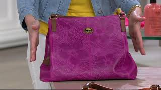 Tignanello Embossed Leather Triple Entry Astor Shopper on QVC [upl. by Jimmy]