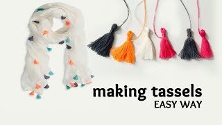 How to make tassels how to attach tassels to a scarf [upl. by Otrebide]